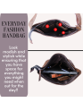  Women's Crossbody Bag Buffalo Leather Shoulder Handbag Large Capacity Hobo Purse